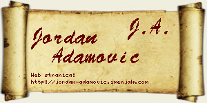Jordan Adamović vizit kartica